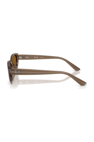 Ray-ban Rb 4457d 677983 55 Unisex Polarize Yastık Şeffaf Kahverengi Kemik Güneş Gözlüğü Kahverengi