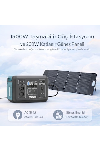 Orbus 1200w Güç Kaynağı 100w Katlanır Güneş Paneli