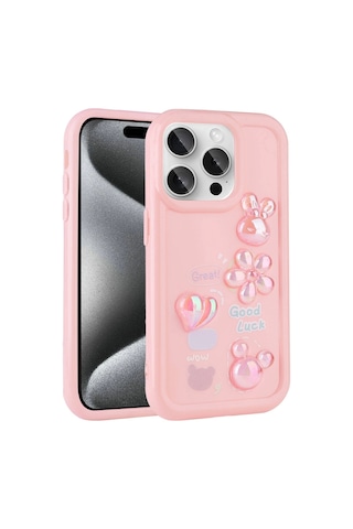 Apple Uyumlu iPhone 14 Pro Max Kılıf Kabartma Figürlü Parlak Zore Toys Silikon Kapak