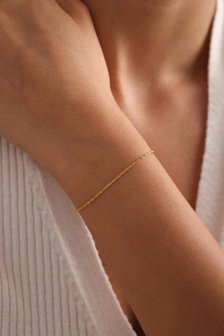 14 Ayar Altın Halat Bileklik 1.25 Mm Sarı Altın