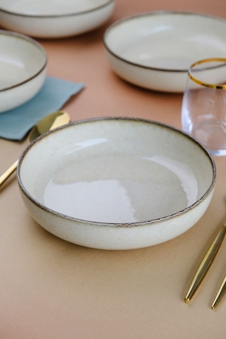 Kütahya Porselen Moderna Çukur Tabak Tarçın 20cm 6 Lı Diğer