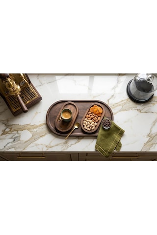Fam Wood Art Ahşap Dekoratif Çerezlik, Şekerlik, Kahvelik %100 Çam Ağacı Kahverengi