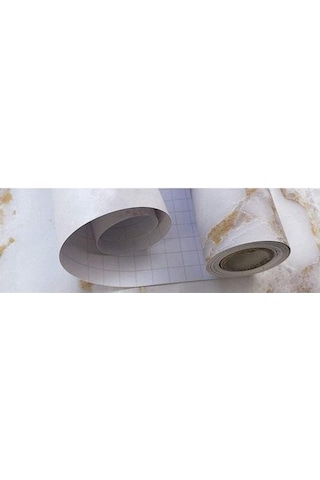 River World Sarı Renkte 5 Metre 60 Cm Ebatında Su Geçirmez Yapışkanlı Mermer Deseni Olan Masa Tezgah Mutfak Folyo Sticker