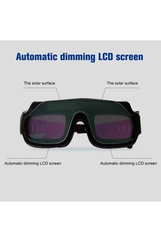 Happychildhood Güneş Enerjili Otomatik Kararan Kaynak Gözlüğü Maske 8 X 18 Cm Siyah