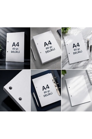 A4 Delikli Fotokopi Kağıdı 80 Gr 1000 Yaprak Yazıcı Uyumlu, Net Baskı, Ofis & Okul Kullanımı