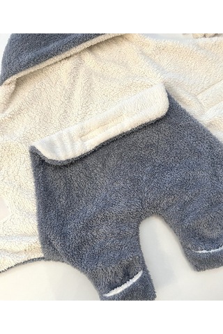 Rokeff Wellsoft Dış Kundak 0-6 Ay Gri-Krem Gri - Krem