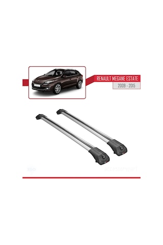 Renault Megane Grandtour 2009-2015 Arası İle Uyumlu Ace-1 Ara Atkı Tavan Barı Gri