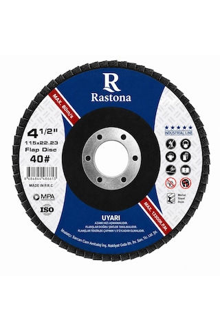 Rastona Flap Disk Zımpara 115x22.23mm 40 10 Adet Rastona Flap Disk Zımpara 115x22.23mm 40 10 Adet
