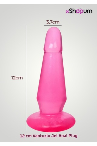 xShopum 12 Cm Vantuzlu Jel Anal Plug