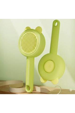 Metal Dişli, Kendini Temizleyen, Evcil Hayvan Bakım Fırçası - Yeşil