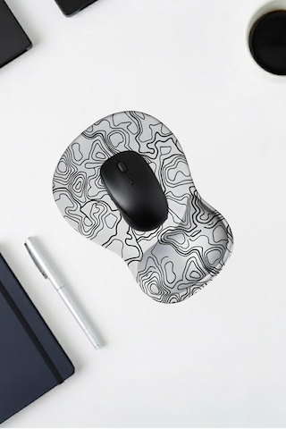 Topowave Bilek Destekli Mouse Pad Ergonomik Kaymaz Taban Mouse Pad Bilek Koruyucu Dijital Mouse Pad Beyaz