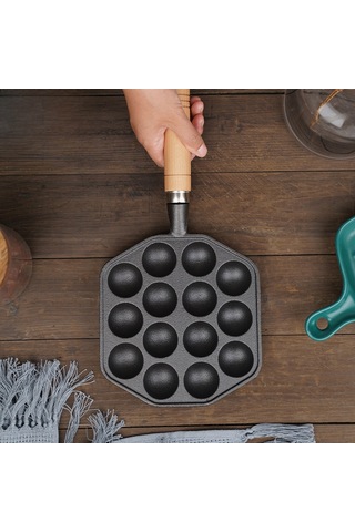 Mufunye 14 Lü Demir Döküm Ev Kullanıma Uygun Yumurta Köfte Midye Balık Topu Kalıbı, Kaynamaz, Çeşitli Yemekler İçin Dayanıklı Ve Temizlenmesi Kolay Diğer