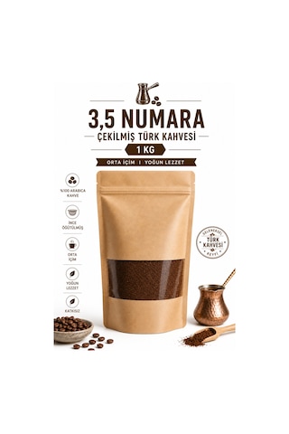 3,5 Numara Çekilmiş Türk Kahvesi 1 Kg Orta İçim Yoğun Lezzet 3,5 Numara Çekilmiş Türk Kahvesi 1 Kg Orta İçim Yoğun Lezzet