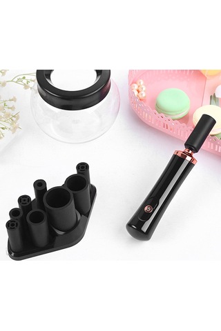 Springsun Elektrikli Makine: Make-up Fırçalarını Otomatik Yıkayın Ve Kurutun - Pil Li, Siyah, 8 Silikon Kılıf İçerir