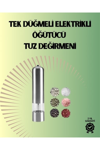 Pilli Otomatik Baharat Değirmeni Gıda Sınıfı Çelik Sessiz Öğütücü Renkli