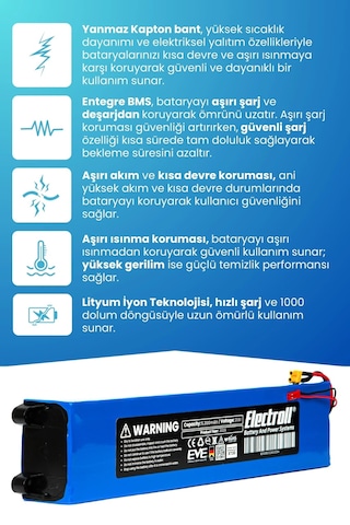Onvo Kx-02 Uyumlu Batarya Orijinal Kapasite 21.6v 5.200mah Elektrikli Scooter Bataryası Çok Renkli