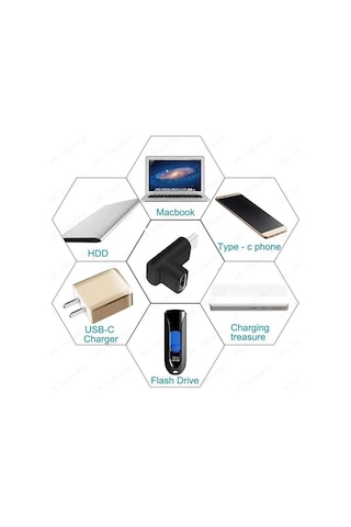 90 Derece Dirsek Aşağı Ve Yukarı Açılı Usb C Type-c Erkek - Dişi