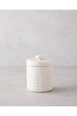 English Home Soft Bloom Stoneware Kavanoz 15 Cm Krem Krem