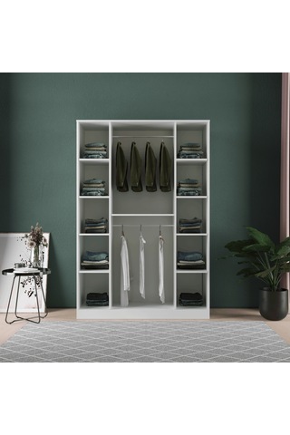 Soho 4 Kapaklı Eko Bazalı Gardırop - Mdf Kapak Beyaz