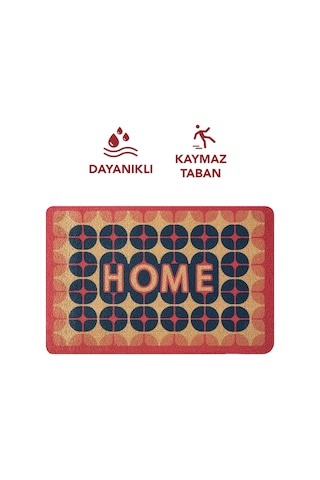 Cocojoy Pj012a Home Desenli Kalın Kaymaz Taban Nem Alıcı Şık Tasarım Kapı Önü Paspası Renklı
