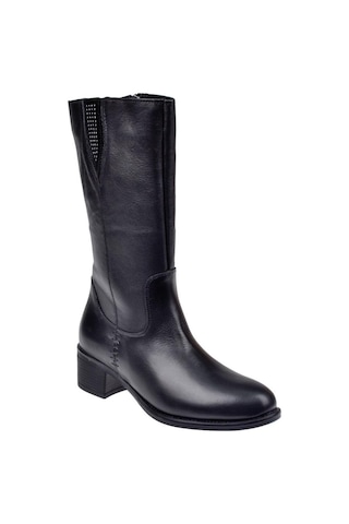 Pullman Hakiki Deri Kısa Kadın Çizme Voy-9289 Siyah-siyah Siyah