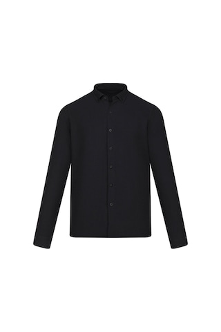 Hatemoğlu Siyah Comfort Fit Düğmeli Yaka Uzun Kollu Casual Gömlek 4111999
