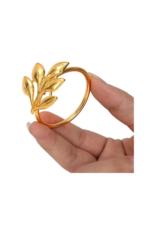 Konesam 24k Altın Renkli Metal Yapım Akşam Yemeği Servisi Masa Dekorasyonu, Dayanıklı Ve Pratik Mangal Napkin Ring