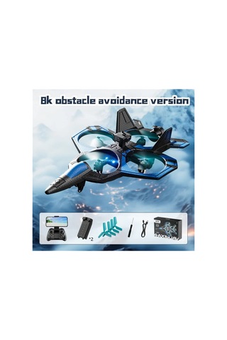 V46 8k Çift Kameralı Quadcopter 360 Engel Tanıma Özellikli Rc Uçak - Akrobasi Hareketi - Mavi