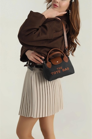 Bug Store The Tote Bag Kulplu El Kol Ve Omuz Çantası Siyah- Kahve