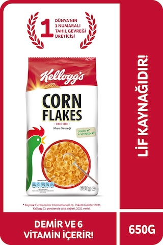Kellogg's Corn Flakes Kahvaltılık Mısır Gevreği 650 G