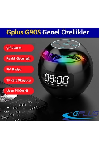 Gplus G90S Bluetooth 5.0 Çift Alarmlı Radyolu Dijital Masa Saati