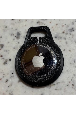 Apple Uyumlu AirTag İçin Dizayn Edilmiş Kılıf Anahtarlık Keychain Siyah