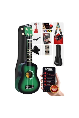 Midex Ukx-600gr Sunburs Efektli Maun Concert Ukulele Full Set