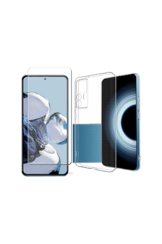 Xiaomi Mi 12t Uyumlu Kılıf Esnek Silikon Telefon Kılıfı Ve Temperli Cam Ekran Koruyucu