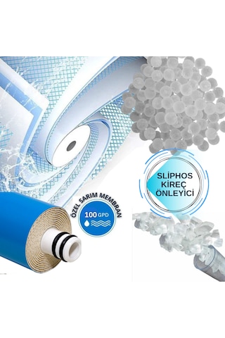Yüksek Kireç Önleyici 100 Gpd Süper Membranlı Sliphoslu Set