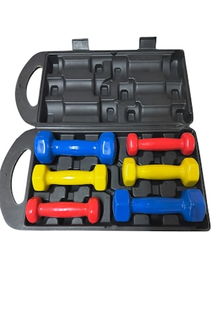 6 Kg Vinly Kaplı Dipping Dumbbell Set Kadınlar İçin Çantalı Dambı