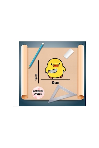 12x 12 Cm Piskopat Civciv Sticker Araba Laptop Oto Motor Sticker