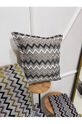 Nivemeshome Sütlü Kahve Gri Elyaf Dolgulu Kırlent Kılıfı 45x45 Sütlü Kahve-gri