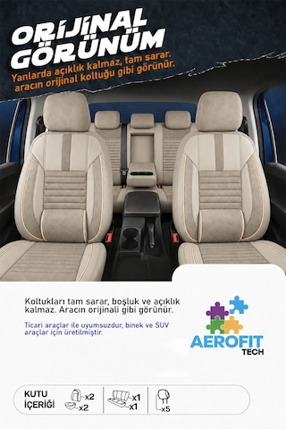 Opel Adam Shadow Bej Tay Tüyü Oto Koltuk Kılıfı Tam Set-kolay Montaj-terletmez-ortopedik 2012-2019