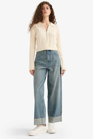 Defacto Regular Fit Polo Yaka Hırka A3331ax25wner103 Ekru