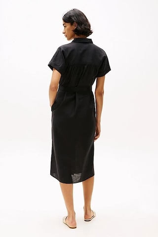 Tommy Hilfiger Kadın Ess Linen Midi Elbise - Siyah Triple Black