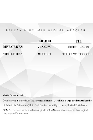 Mercedes Axor, Atego için Kapı İç Açma Teli-Sol (Çap3.95mm)