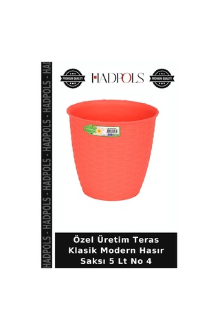 Özel Üretim Teras Klasik Modern Hasır Saksı 5 Lt No 4