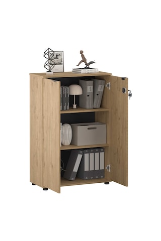 Rio 3 Raflı Kapaklı Kitaplık - Florida Meşe 72x109x34 Cm Meşe
