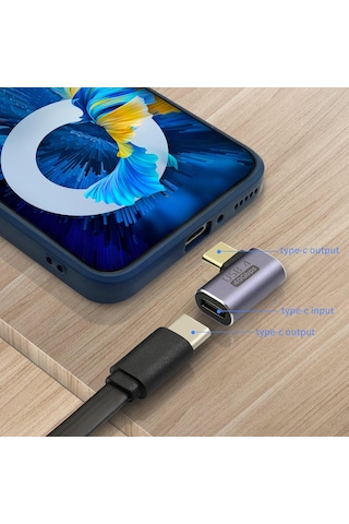 Cr47 Usb4 Type-c Dişi - Erkek Dönüştürücü Adaptör 40 Gbps Veri Transferi, 100w Pd Hızlı Şarj & 8k Görüntü Aktarımı Destekli Mini Dönüştürücü