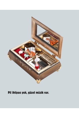 Znv Zenvia Mey İthalat Müzikli Balerin Figürlü Takı Kutusu Piyano Desenli Dekoratif Znv2025 Cmn