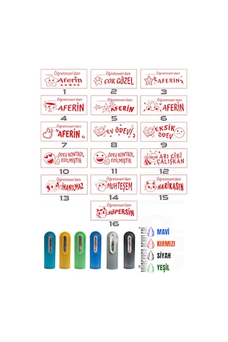 Kendinden Mürekkepli Kaşe Öğretmen Kaşesi Aferin Kaşesi Cep Kaşes