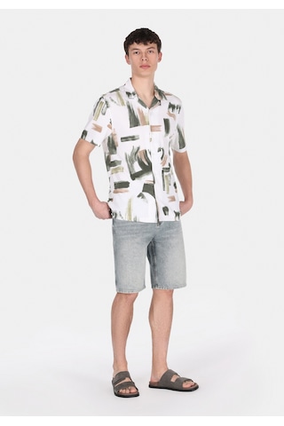 Colin's Colins Regular Fit Shirt Neck Baskılı Erkek Yeşil Kısa Kol Gömlek Cl1076869 Q1.v1 Gpt Green Printed