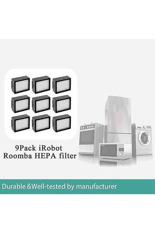 Yaleker Irobot Roomba I-j-e Serisi İ7,i3,i6,i8,e5,e6,e7 İçin 9 Adet Hepa Filtre Seti - Yüksek Verimli Toz Ve Saç Tutma - Süpürge Performansını Korur