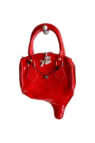 Antartidee Çanta Tasarımlı Duvar Saati / Handbag Clock Kırmızı